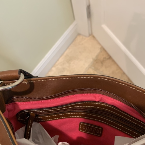 Chaps Floral Canvas Crossbody Bag Purse - Picture 4 of 5